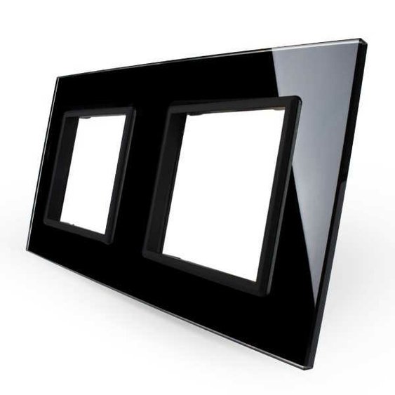 Livolo sklenené rámik čierny pre dva moduly zásuviek.jpg