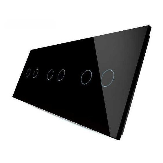 Livolo sklenený trojpanel čierny pre tri moduly dvojvypínača Livolo.jpg